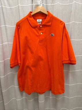 Lacoste Men’s Bright Orange Polo with Signature Crocodile
